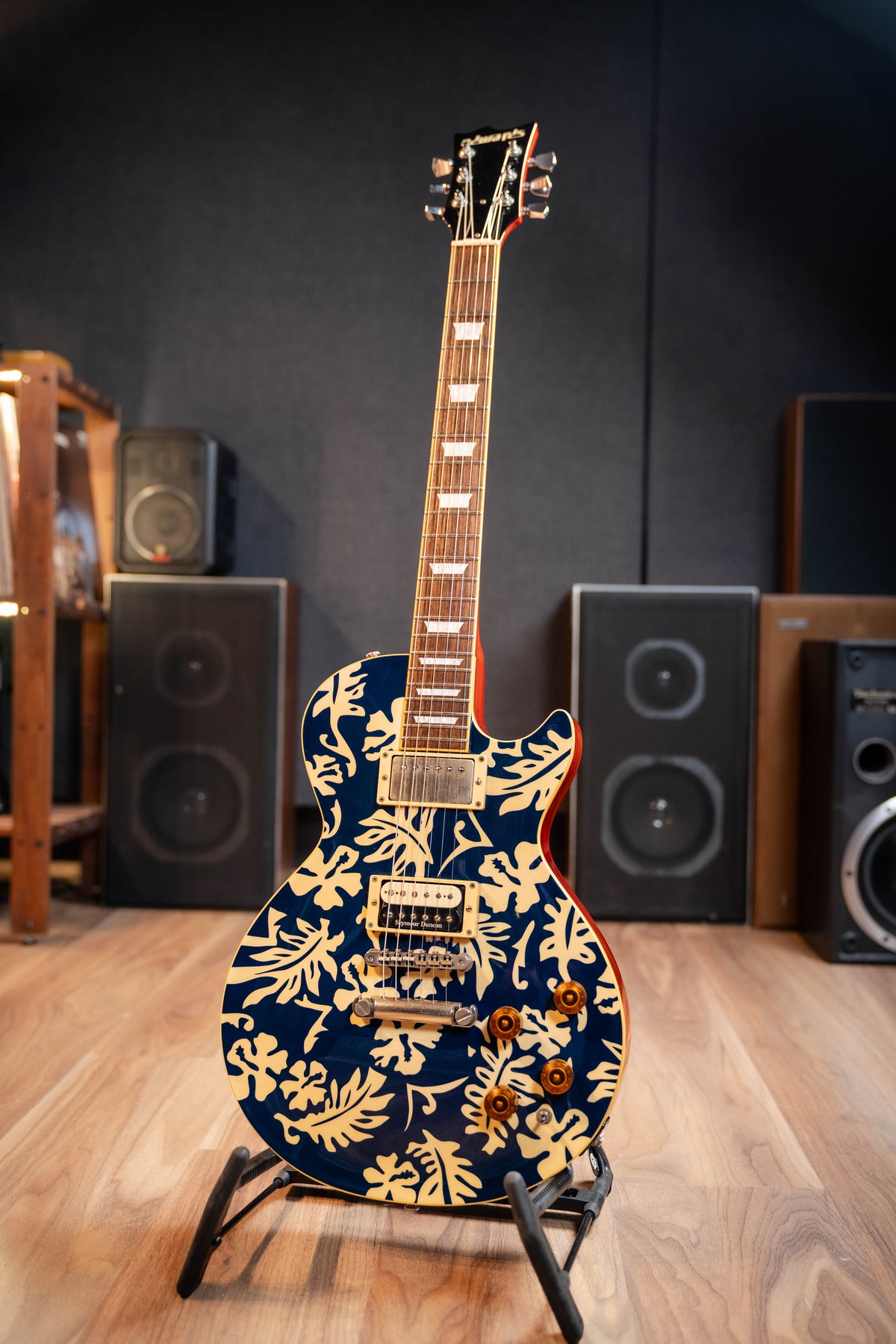 Edwards ESP E-MA- '98 Aloha Ken w/Hard Case - Blue White Hibiscus - Pre-Owned