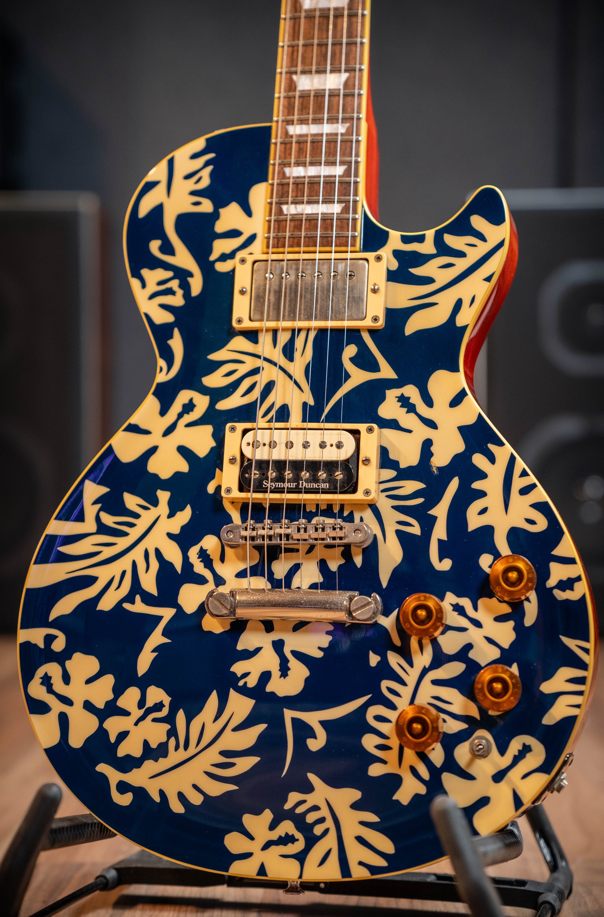 Edwards ESP E-MA- '98 Aloha Ken w/Hard Case - Blue White Hibiscus - Pre-Owned