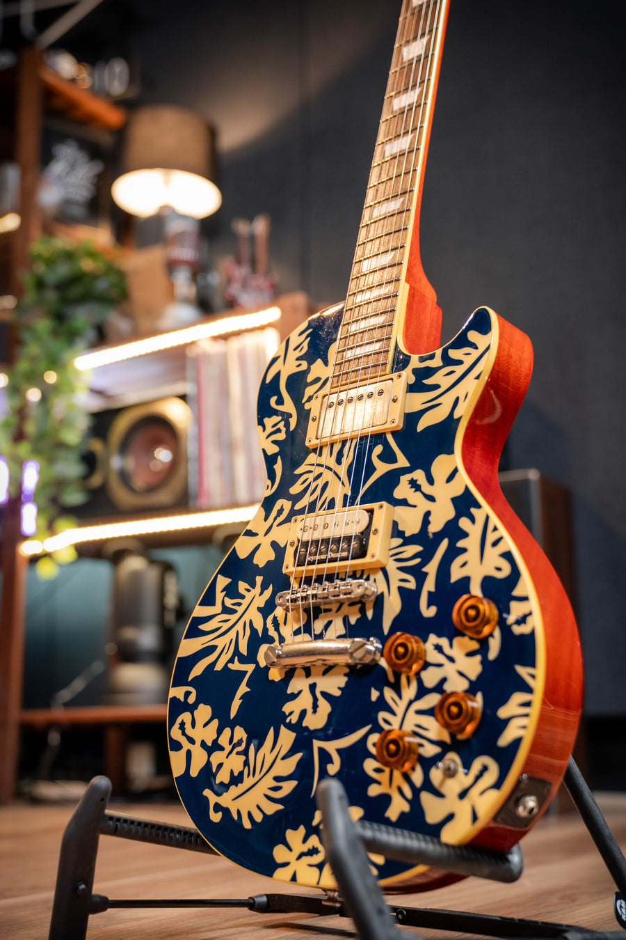 Edwards ESP E-MA- '98 Aloha Ken w/Hard Case - Blue White Hibiscus - Pre-Owned