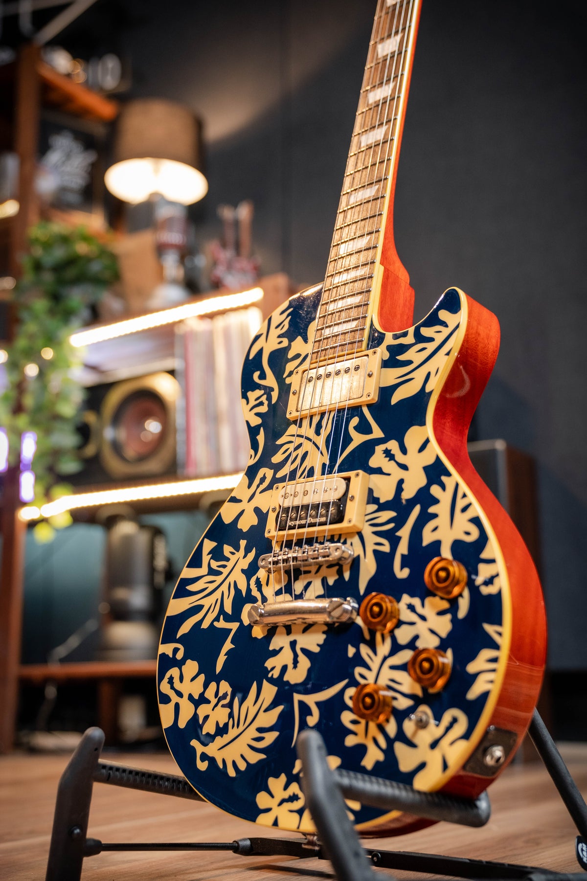 Edwards ESP E-MA- '98 Aloha Ken w/Hard Case - Blue White Hibiscus - Pre-Owned