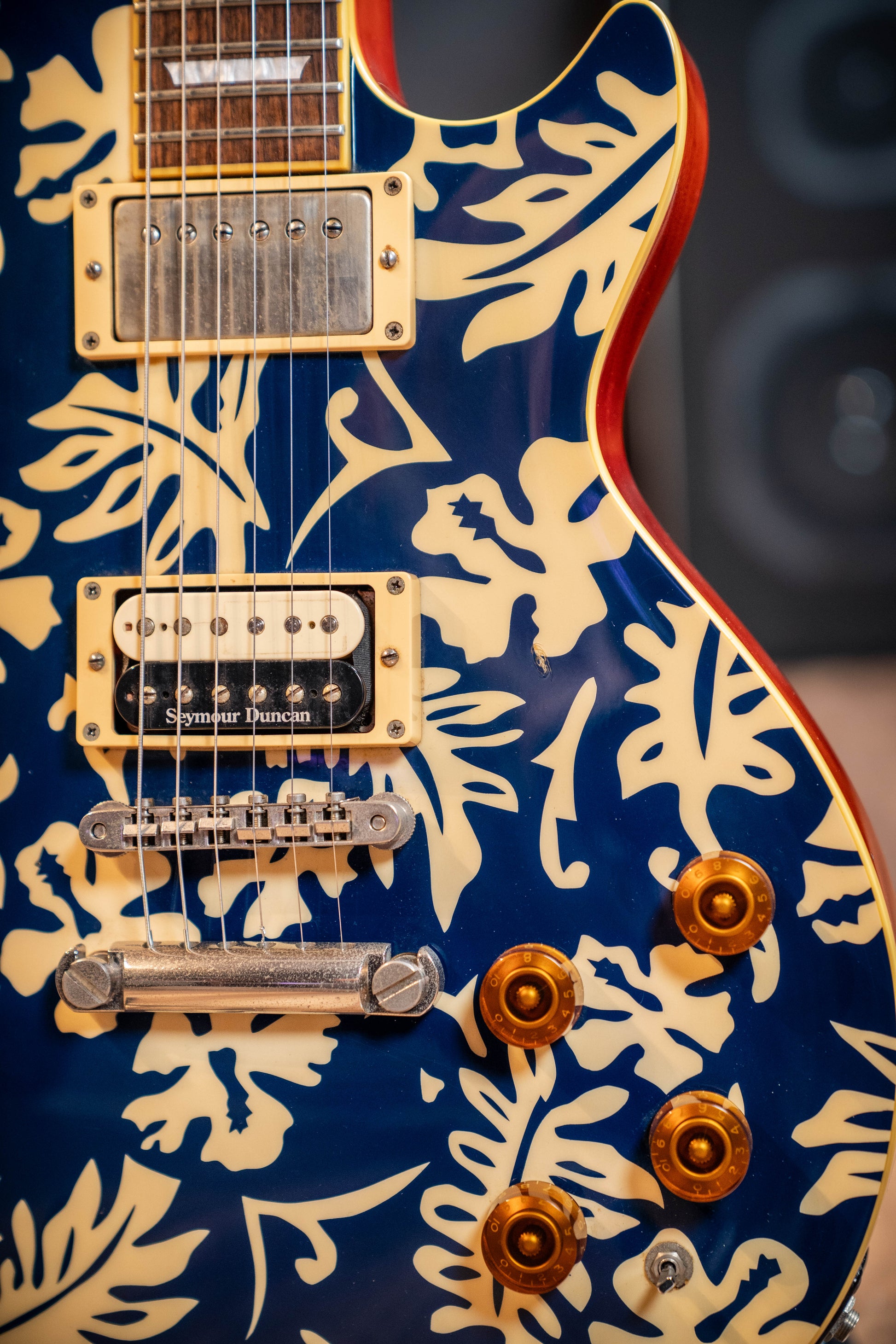 Edwards ESP E-MA- '98 Aloha Ken w/Hard Case - Blue White Hibiscus - Pre-Owned