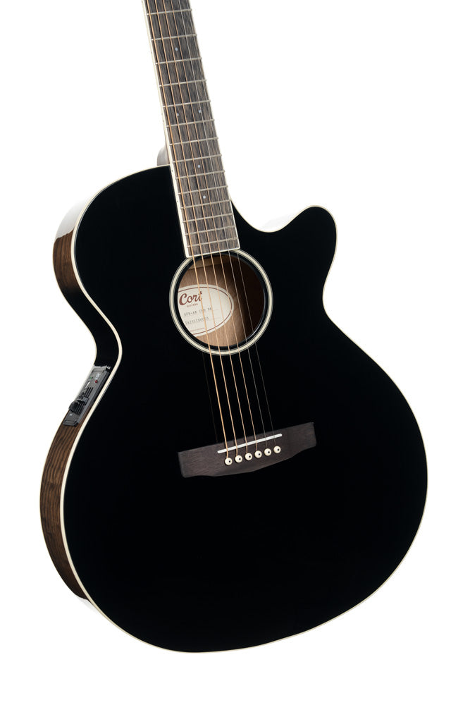 Cort Exotic-SFX Acoustic Guitar - Ash Burl Black
