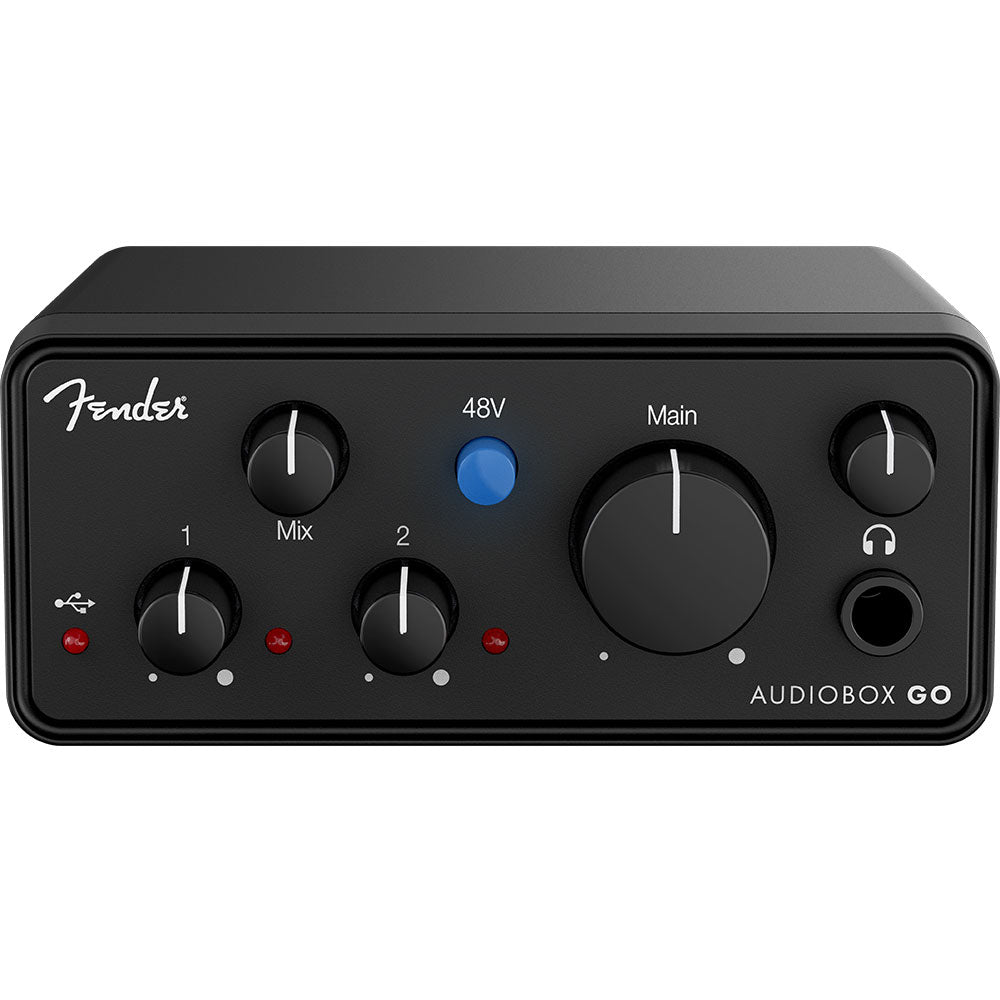 Fender AudioBox GO Ultra-Compact Mobile 2x2 USB-C Audio Interface (Black)