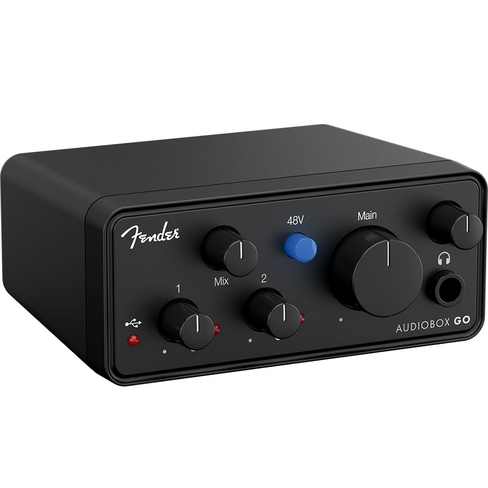 Fender AudioBox GO Ultra-Compact Mobile 2x2 USB-C Audio Interface (Black)