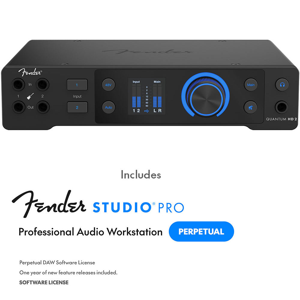 Fender Quantum HD2 20x24  24 bit / 192 kHz USB-C Audio Interface