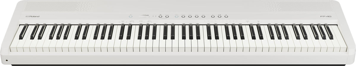 Roland FP40WH Digital Piano - White shown from a high-angle front view against a white background.