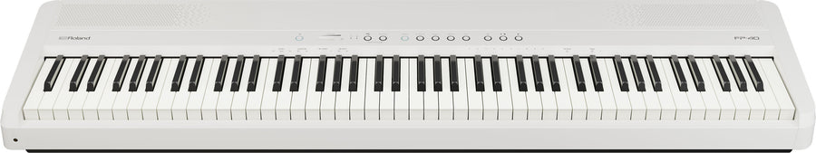 Roland FP40WH Digital Piano - White shown from a high-angle front view against a white background.