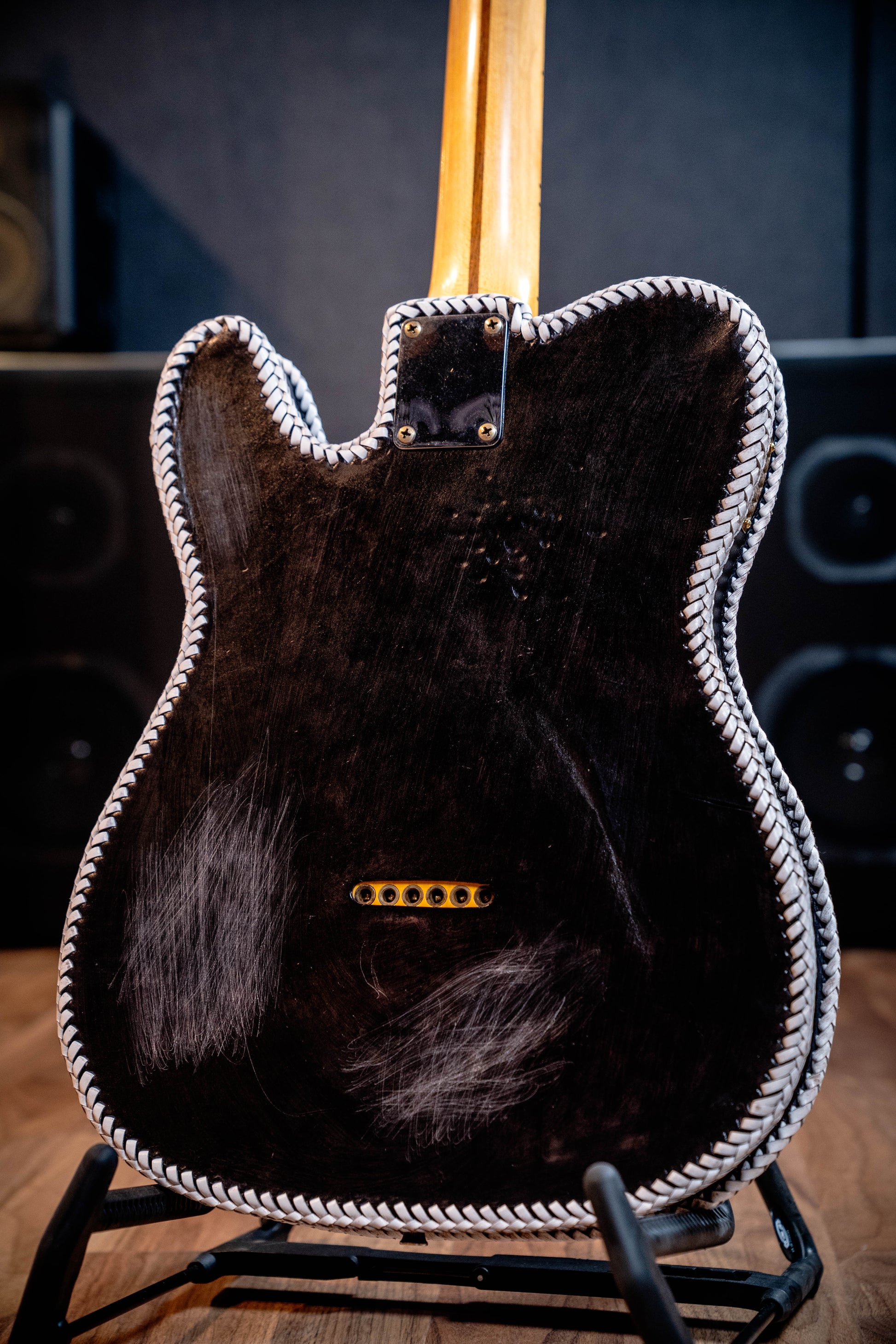 Fender Custom Shop Masterbuilt Waylon Jennings BTB 54' Telecaster Relic - Black and White Tooled Leather over Butterscotch Blonde