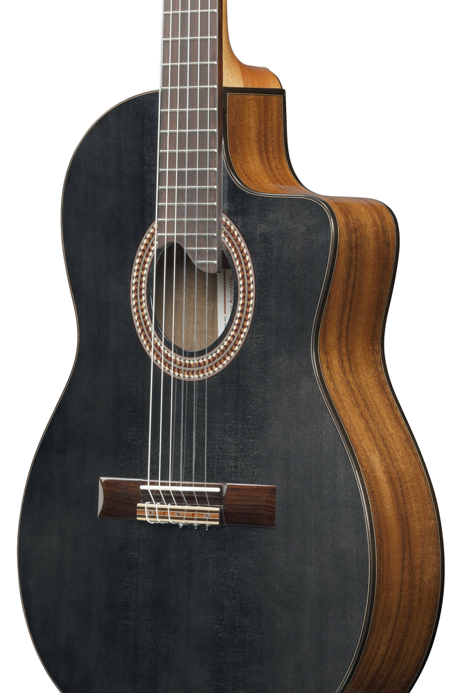 Ibanez GA360TCE Nylon String Guitar -  Transparent Black High Gloss