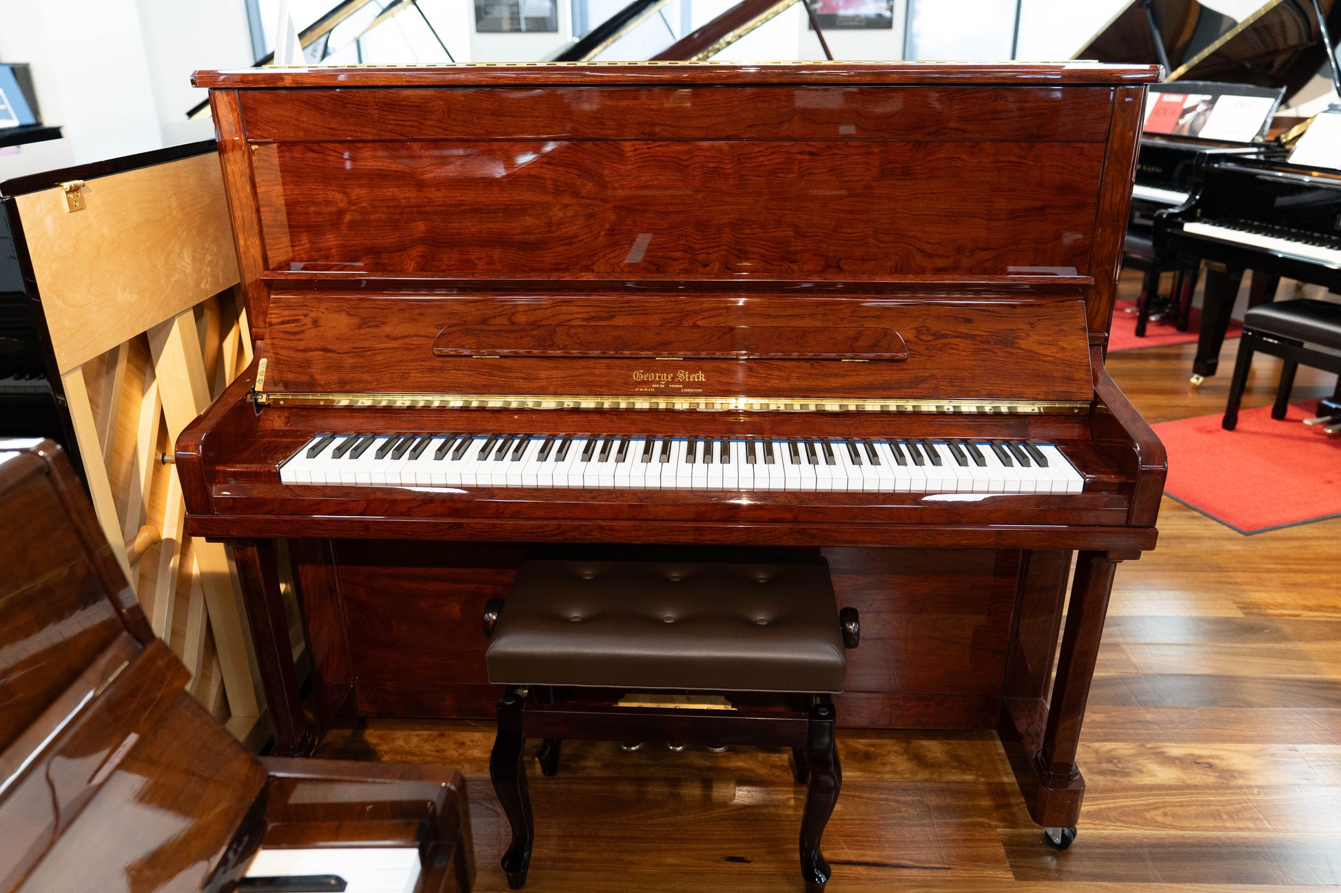 George Steck US-32HD 131cm Upright Piano w/Bench - Mahogany Polish - Pre-Owned