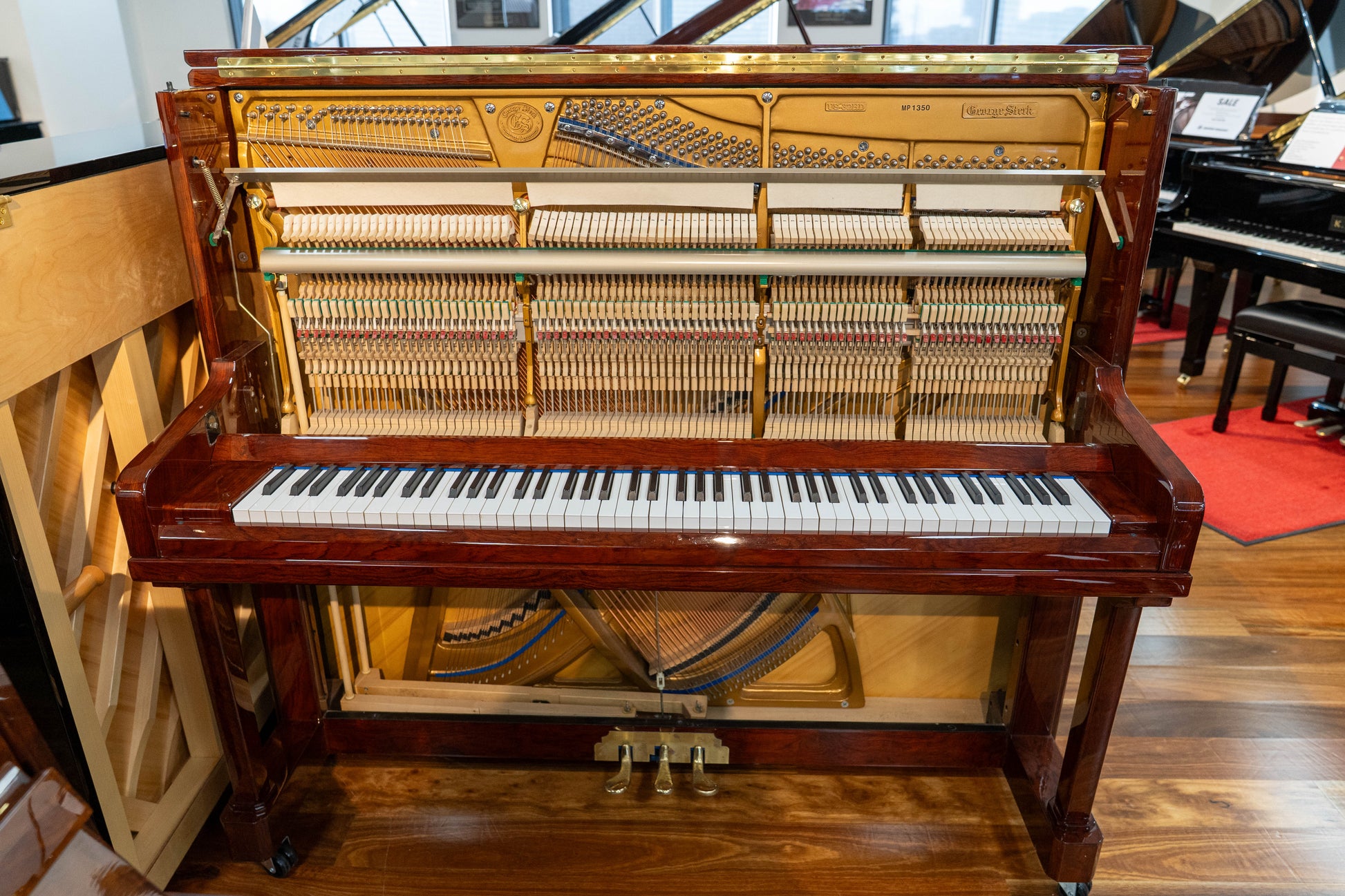 George Steck US-32HD 131cm Upright Piano w/Bench - Mahogany Polish - Pre-Owned