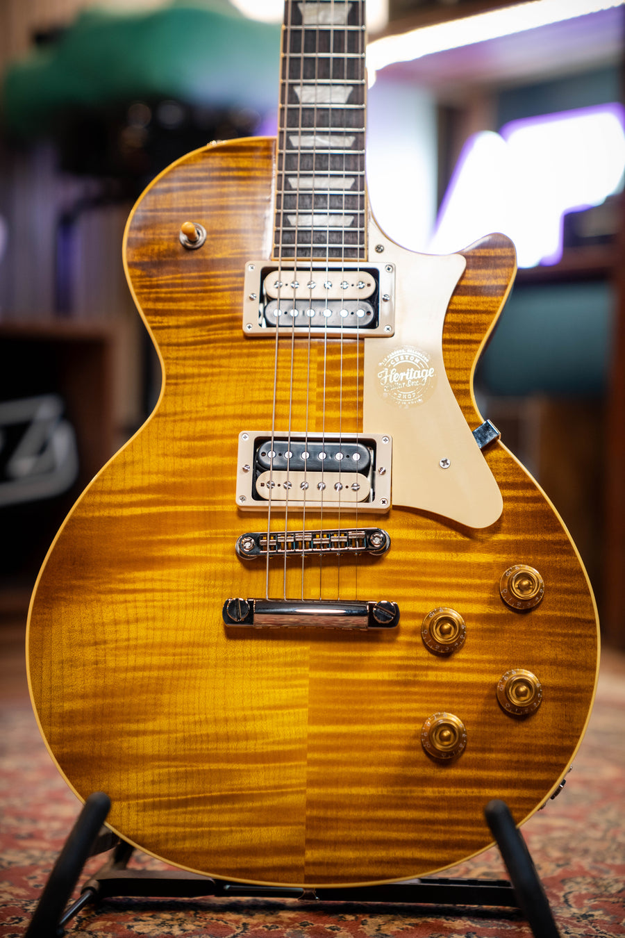 Heritage Custom Shop Factory Special H-150 Electric Guitar w/Zebra Pickups + Case - Dirty Lemon Burst