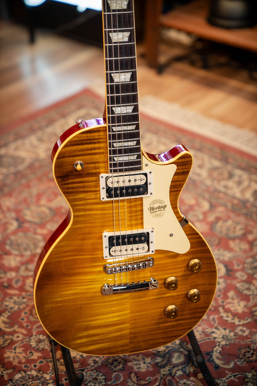Heritage Custom Shop Factory Special H-150 Electric Guitar w/Zebra Pickups + Case - Dirty Lemon Burst