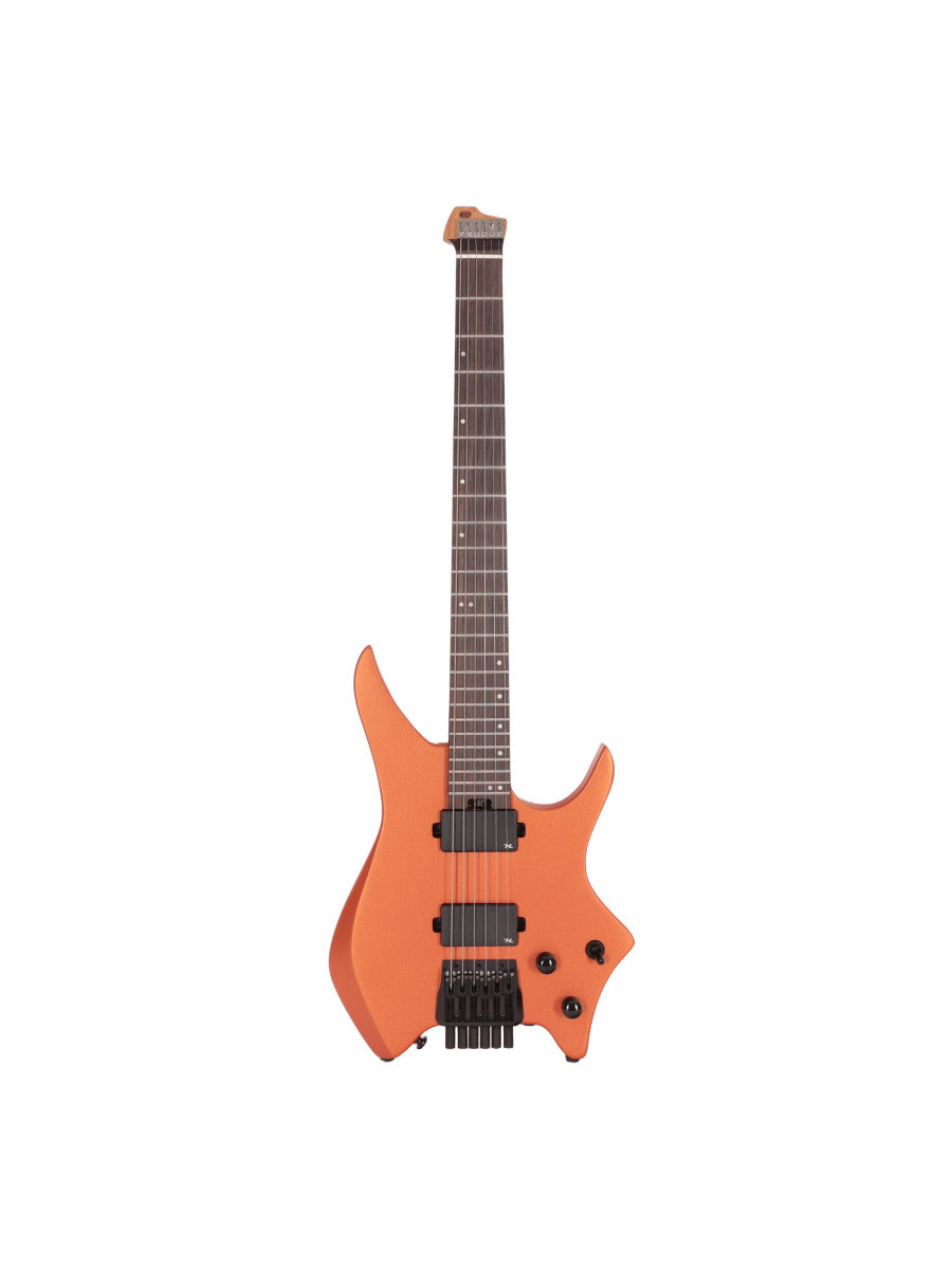 HILS HN3 Headless Electric Guitar - Satin Metallic Coral Orange