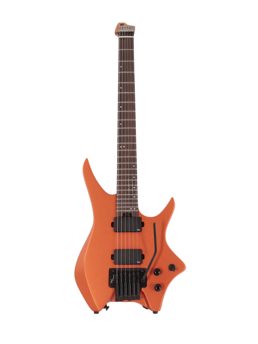 HILS HN5 Headless Electric Guitar - Satin Metallic Coral Orange