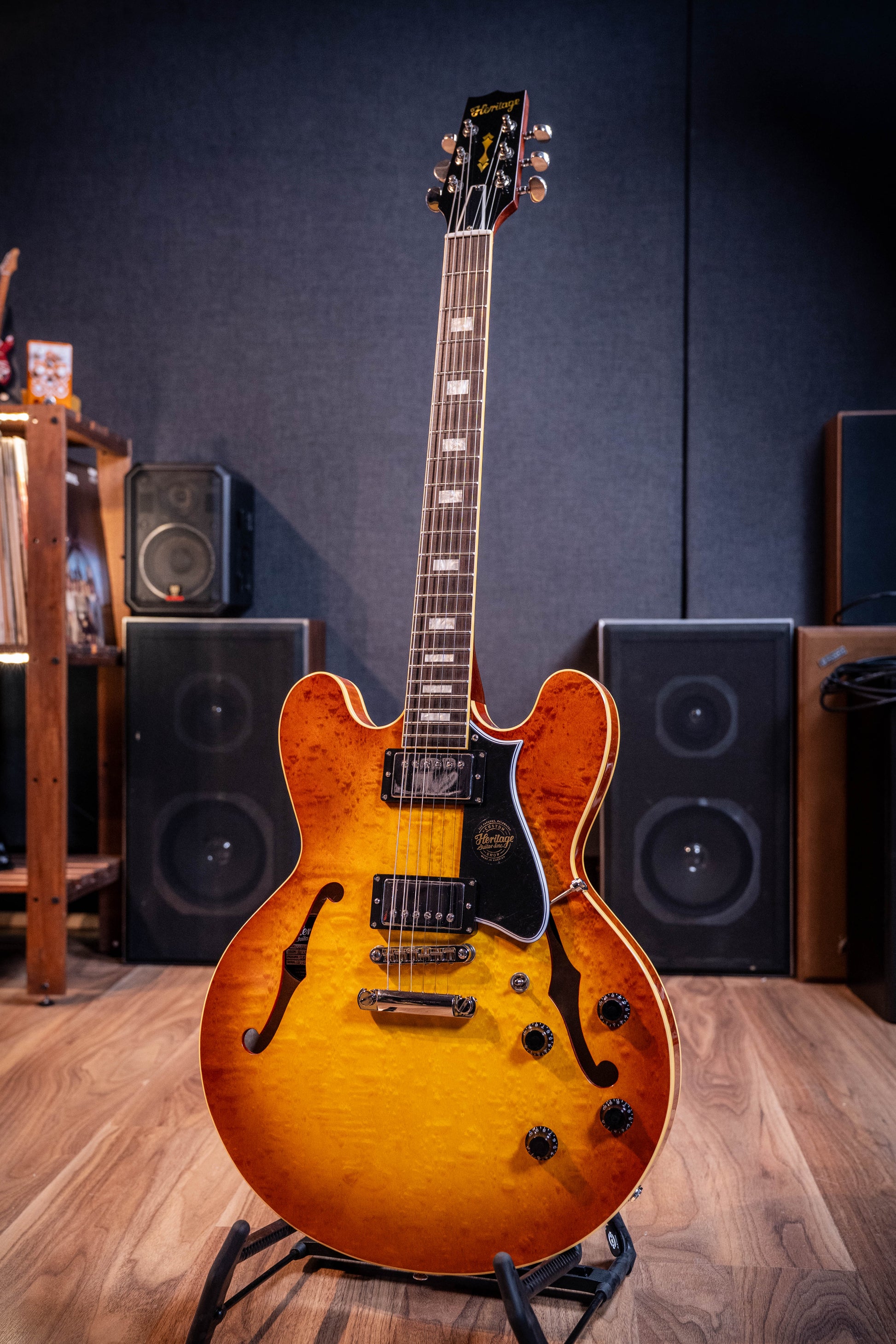 Heritage Custom Shop Core H-535 Blistered Maple Electric Guitar w/Case - Almond Sunburst