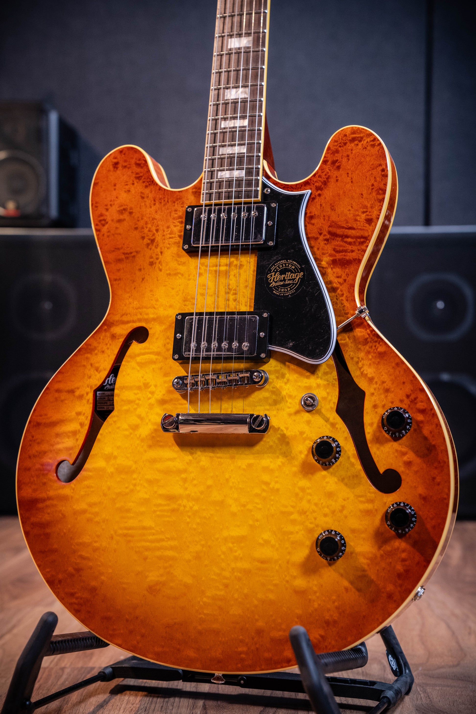Heritage Custom Shop Core H-535 Blistered Maple Electric Guitar w/Case - Almond Sunburst