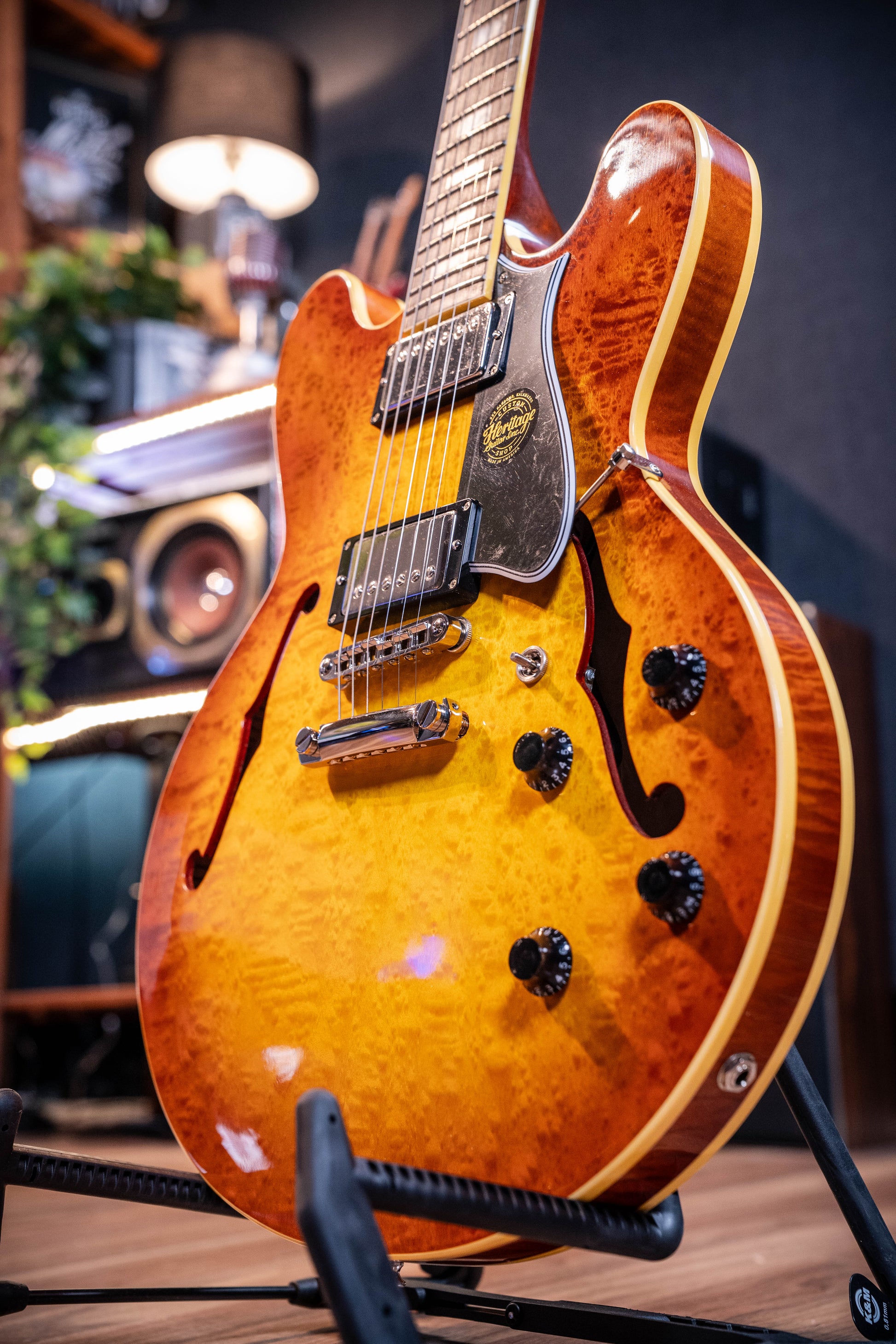 Heritage Custom Shop Core H-535 Blistered Maple Electric Guitar w/Case - Almond Sunburst