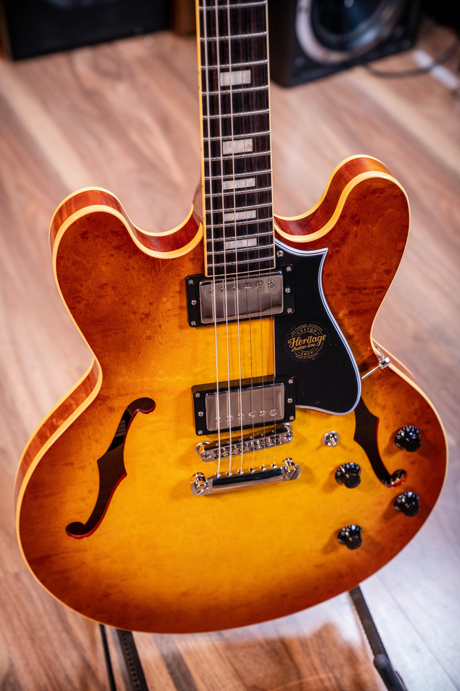 Heritage Custom Shop Core H-535 Blistered Maple Electric Guitar w/Case - Almond Sunburst