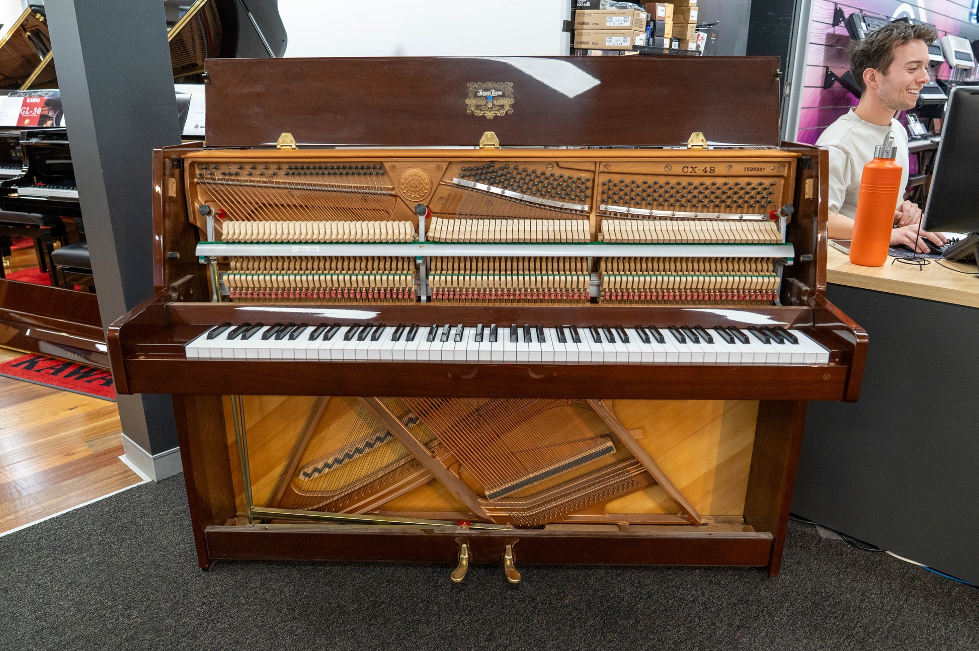 Kawai CX-4B Upright Piano w/Bench - Polished Walnut - Pre-Owned
