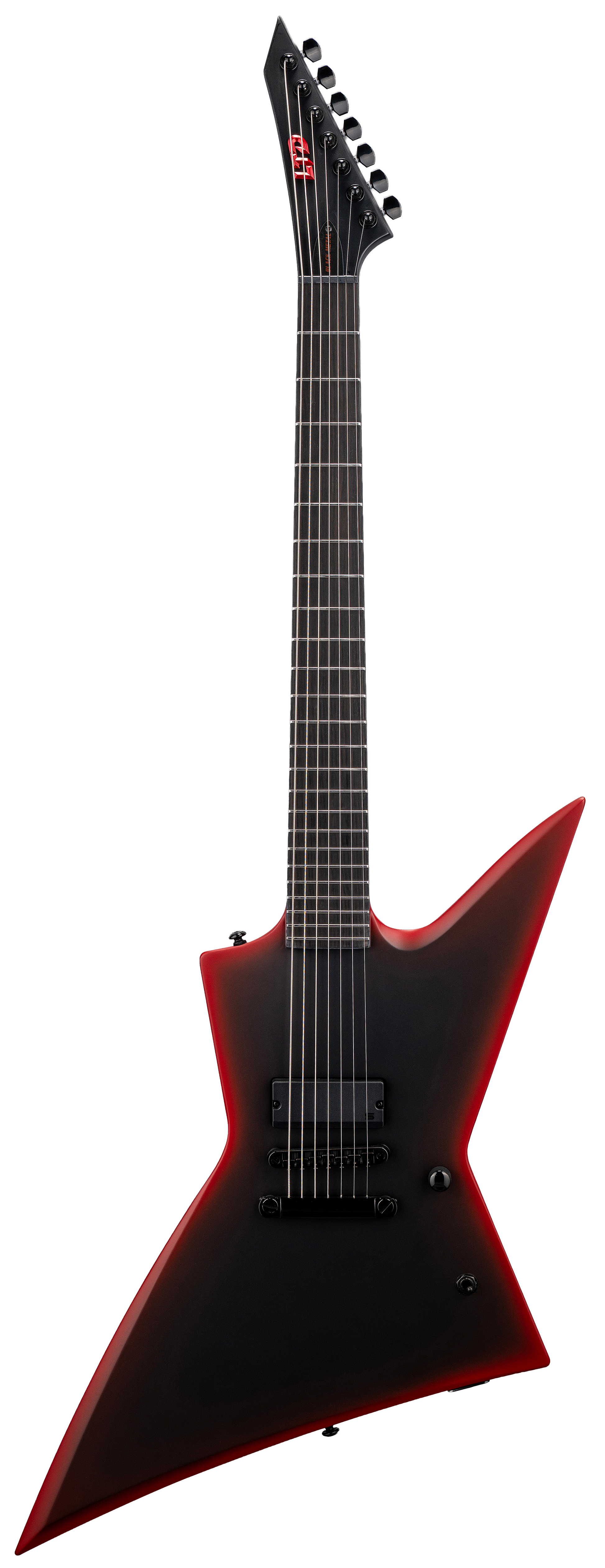 ESP LTD EXL 7 Black Metal - Black Red Burst Satin