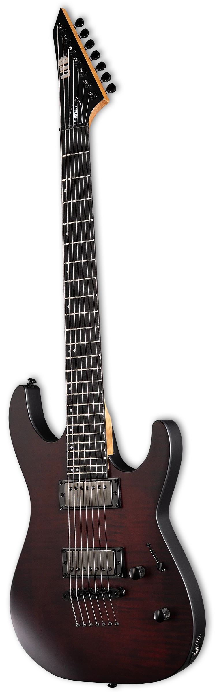 LTD M-207DX Baritone 7-String Electric Guitar - Crimson Satin