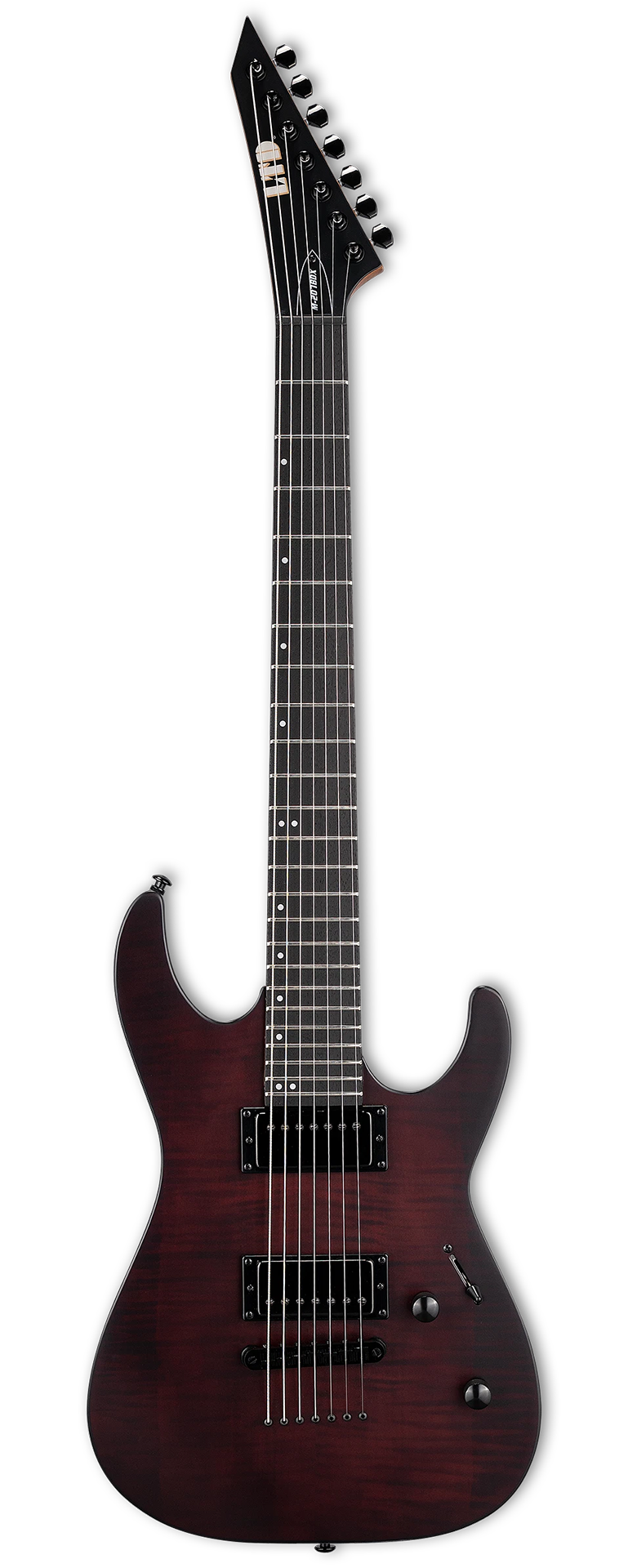 LTD M-207DX Baritone 7-String Electric Guitar - Crimson Satin