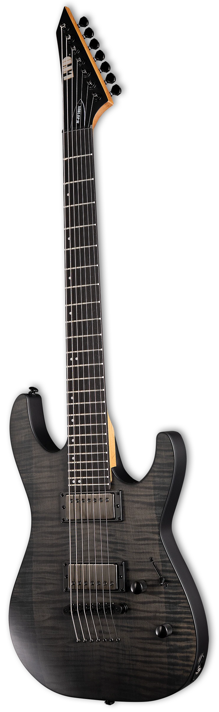 LTD M-207DX Baritone 7-String Electric Guitar - See Thru Black Satin