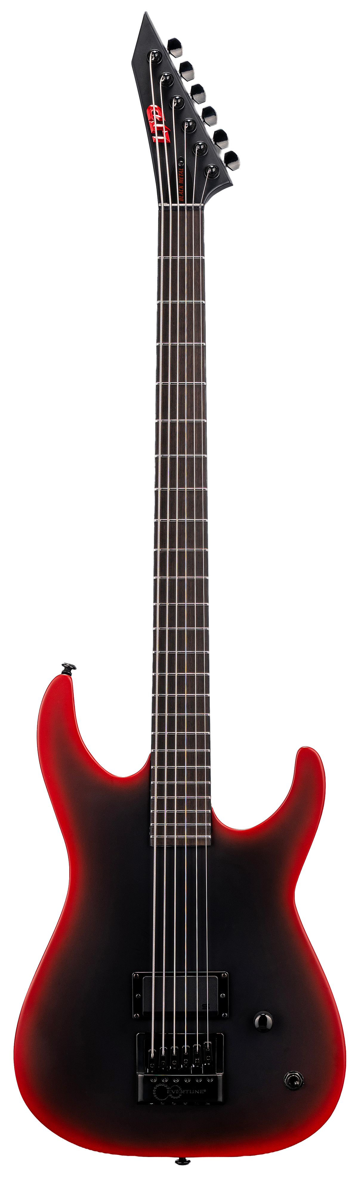 ESP LTD M-6 Bari Evertune Black Metal - Black Red Burst Satin