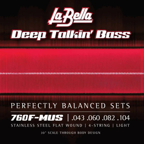La Bella 760F-MUS 30" Scale SS Flats - Thru Body suit Mustang Bass - 43-104