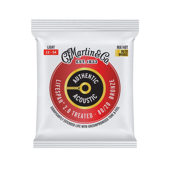 Martin Authentic 80/20 Treated Acoustic Guitar Strings - Light 12-54 (MA140T)
