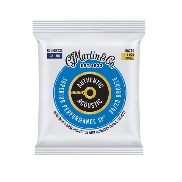Martin Authentic 80/20 Bluegrass Guitar Strings - 12-56  (MA240)