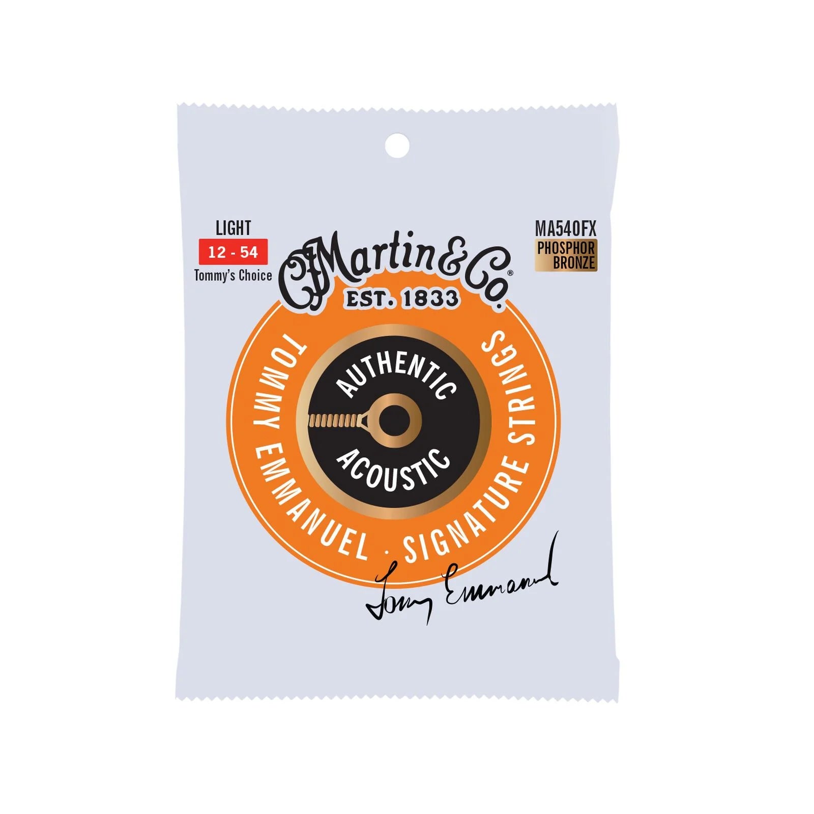 Martin Authentic 92/8 Flexible Core Acoustic Guitar Strings - Light 12-54 (MA540FX)