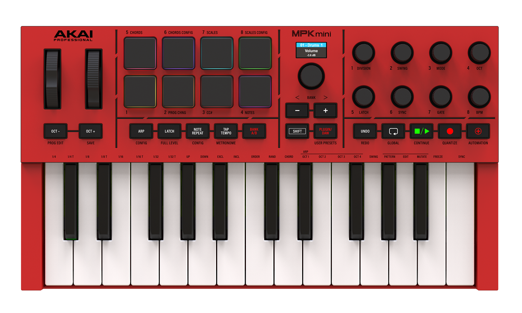 Akai Professional MPK Mini 4 Controller Keyboard - Red