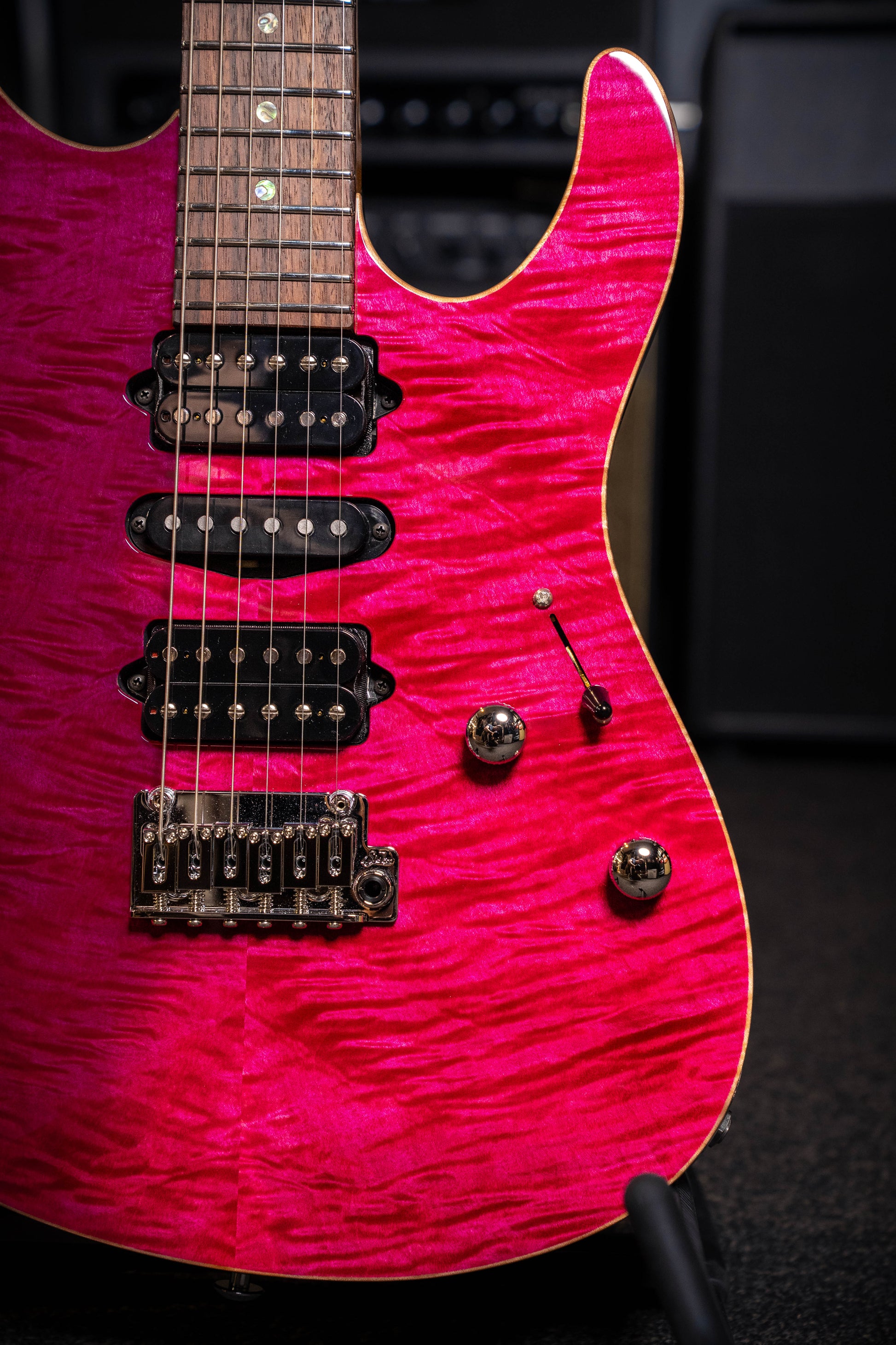 Suhr Custom Modern HSH #5 Top Electric Guitar - Magenta Pink Stain #87547