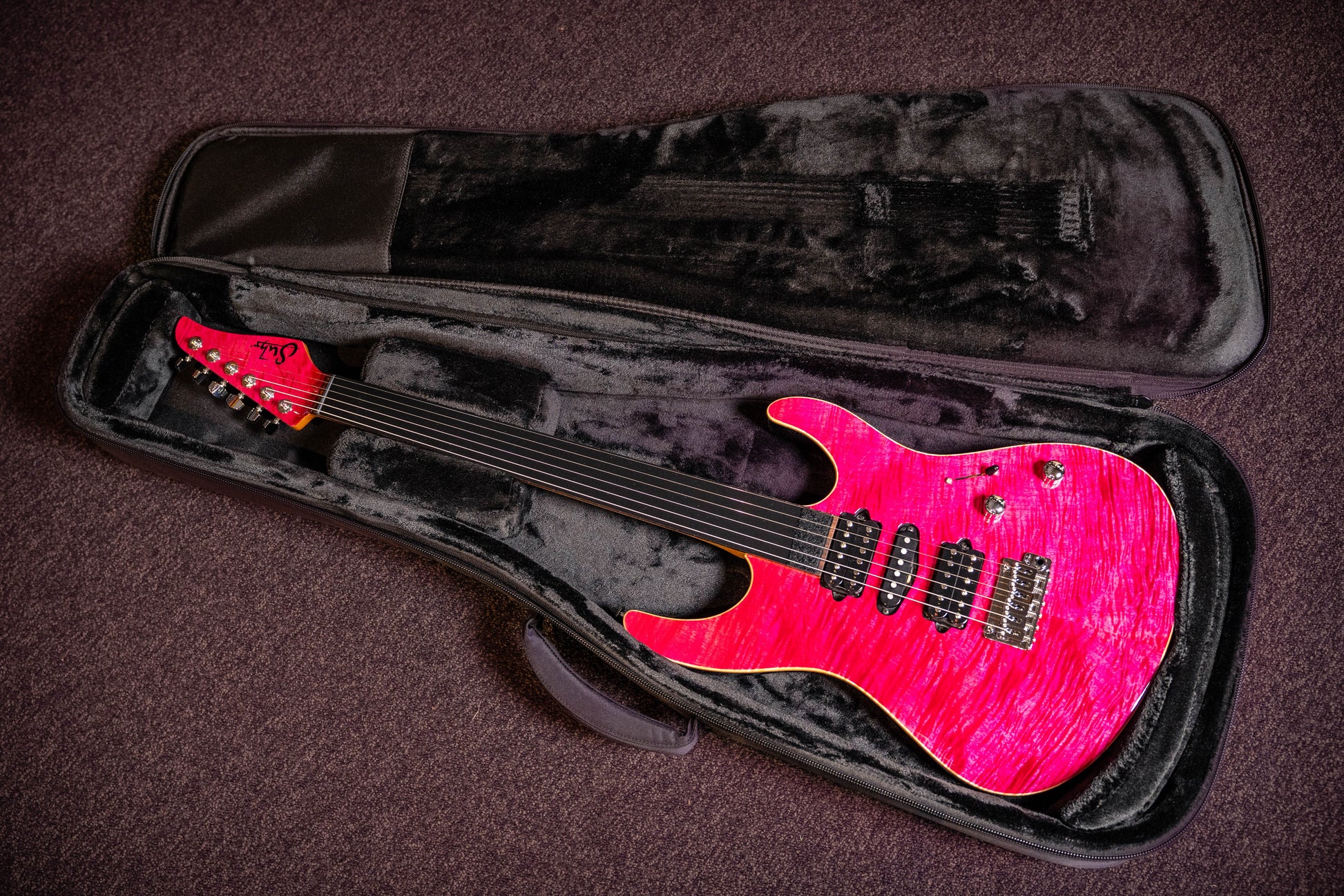 Suhr Custom Modern HSH #5 Top Electric Guitar - Magenta Pink Stain #87547