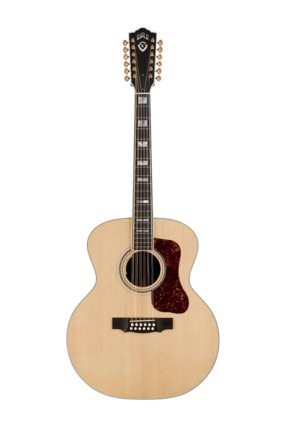 Guild USA F-512E Jumbo 12-String w/Pickup + Case - Natural (Spruce / Rosewood)