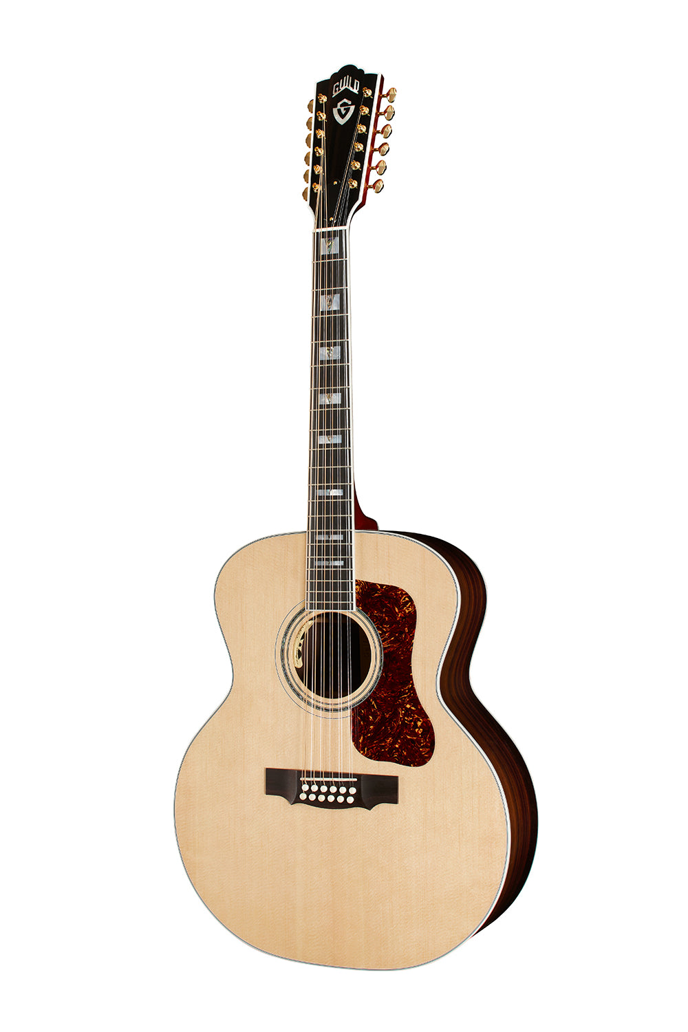 Guild USA F-512E Jumbo 12-String w/Pickup + Case - Natural (Spruce / Rosewood)