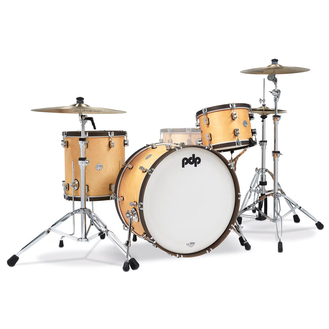 PDP Concept Classic 3pc 24" Drum Kit Shell Pack - Natural w/Walnut Hoops (13TT/16FT/24BD)