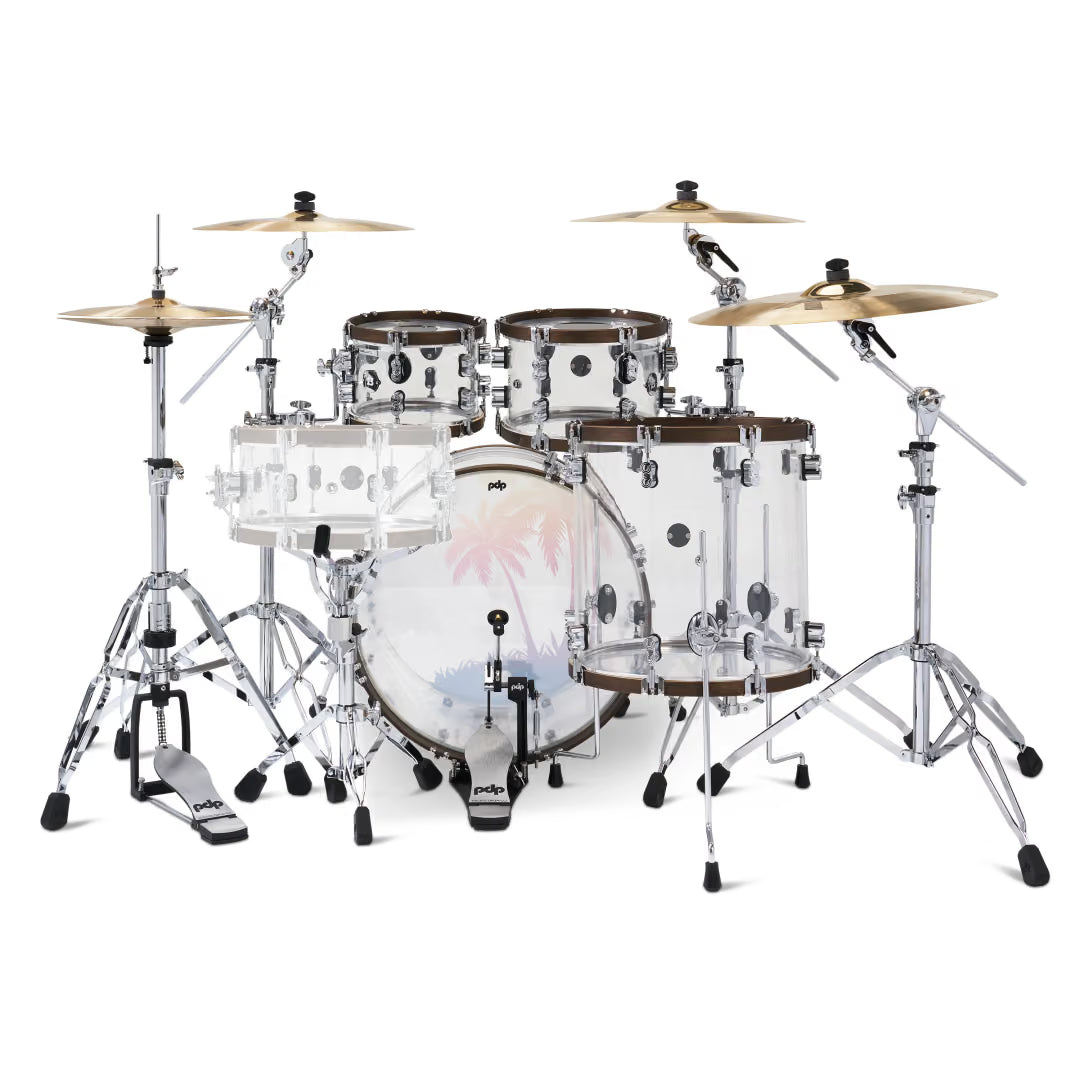 PDP 25th Anniversary 4pc Acrylic Drum Kit w/Hardware + Matching Snare