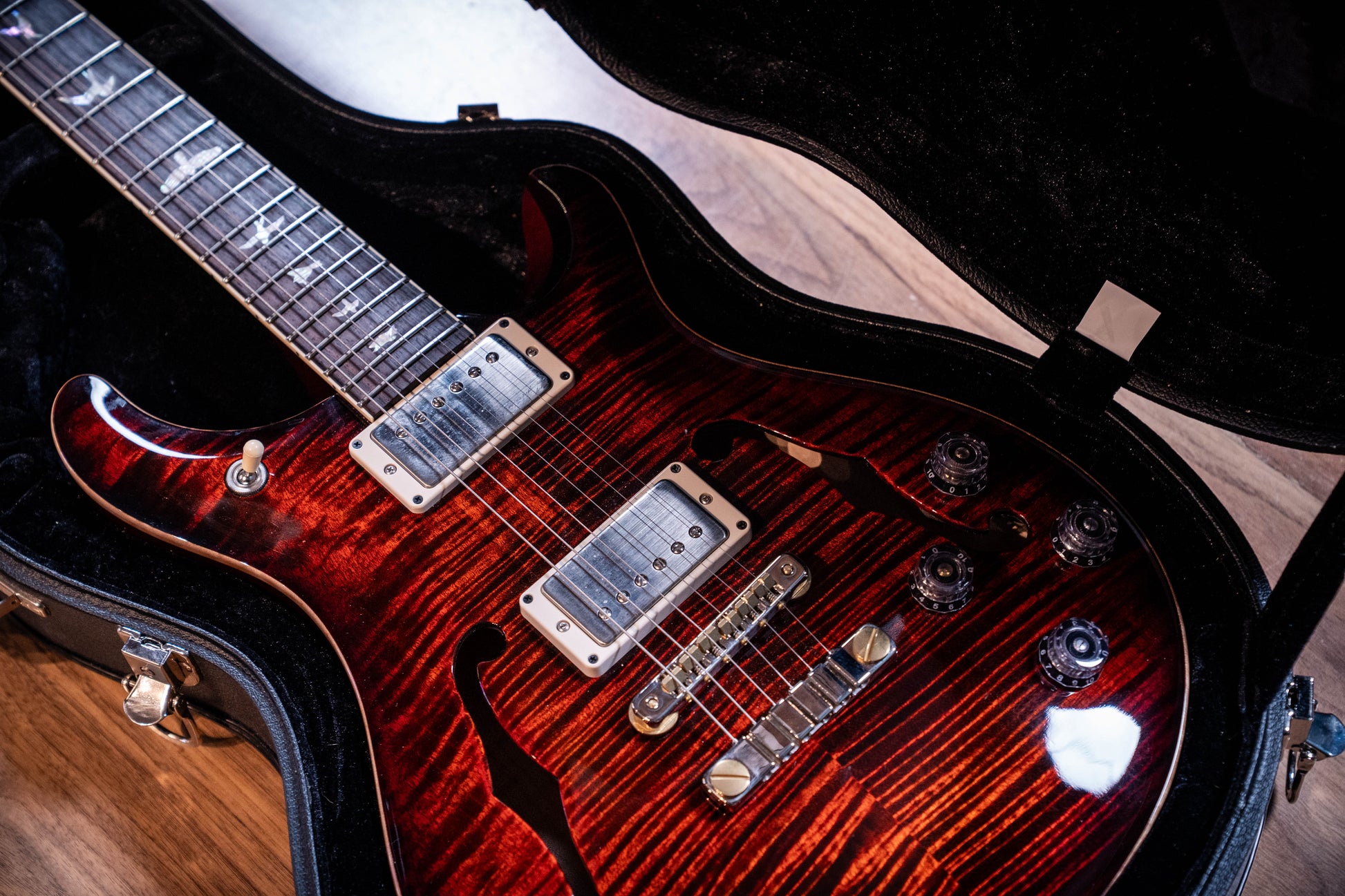 Paul Reed Smith (PRS) McCarty 594 Semi-Hollow w/Case - Dark Amber Flame - Pre-Owned