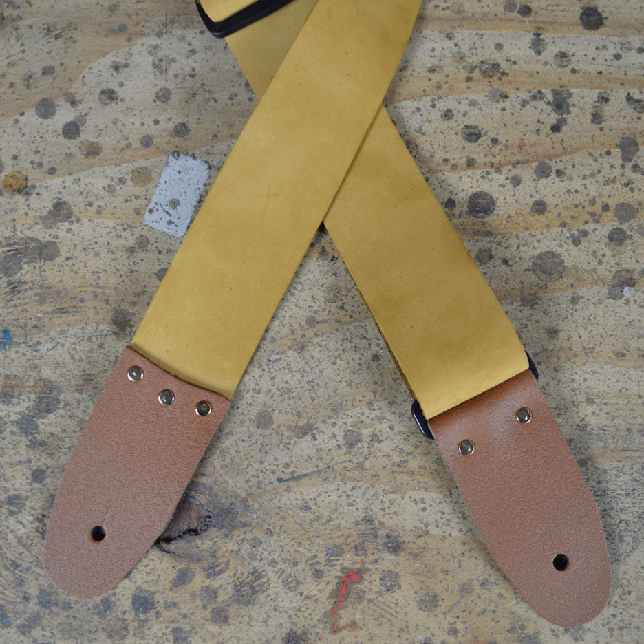 Colonial Leather Soft Slide Adjust Guitar Strap - Tan