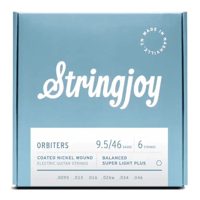 Stringjoy Orbiters | Balanced Super Light Plus Gauge (9.5-46) Coated Nickel Wound Electric Guitar Strings