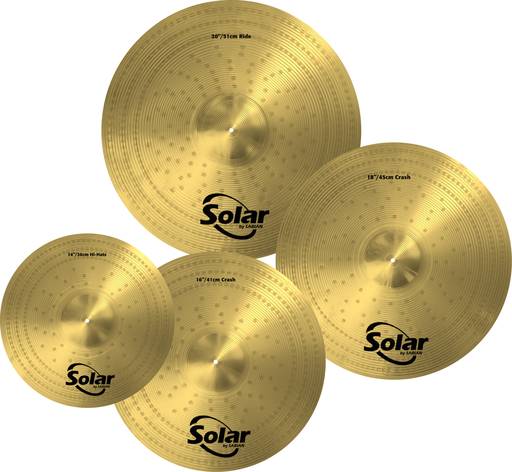 Solar by Sabian Performance Set PLUS Cymbal Pack - 14" Hihats + 16" / 18" Crash + 20" Ride