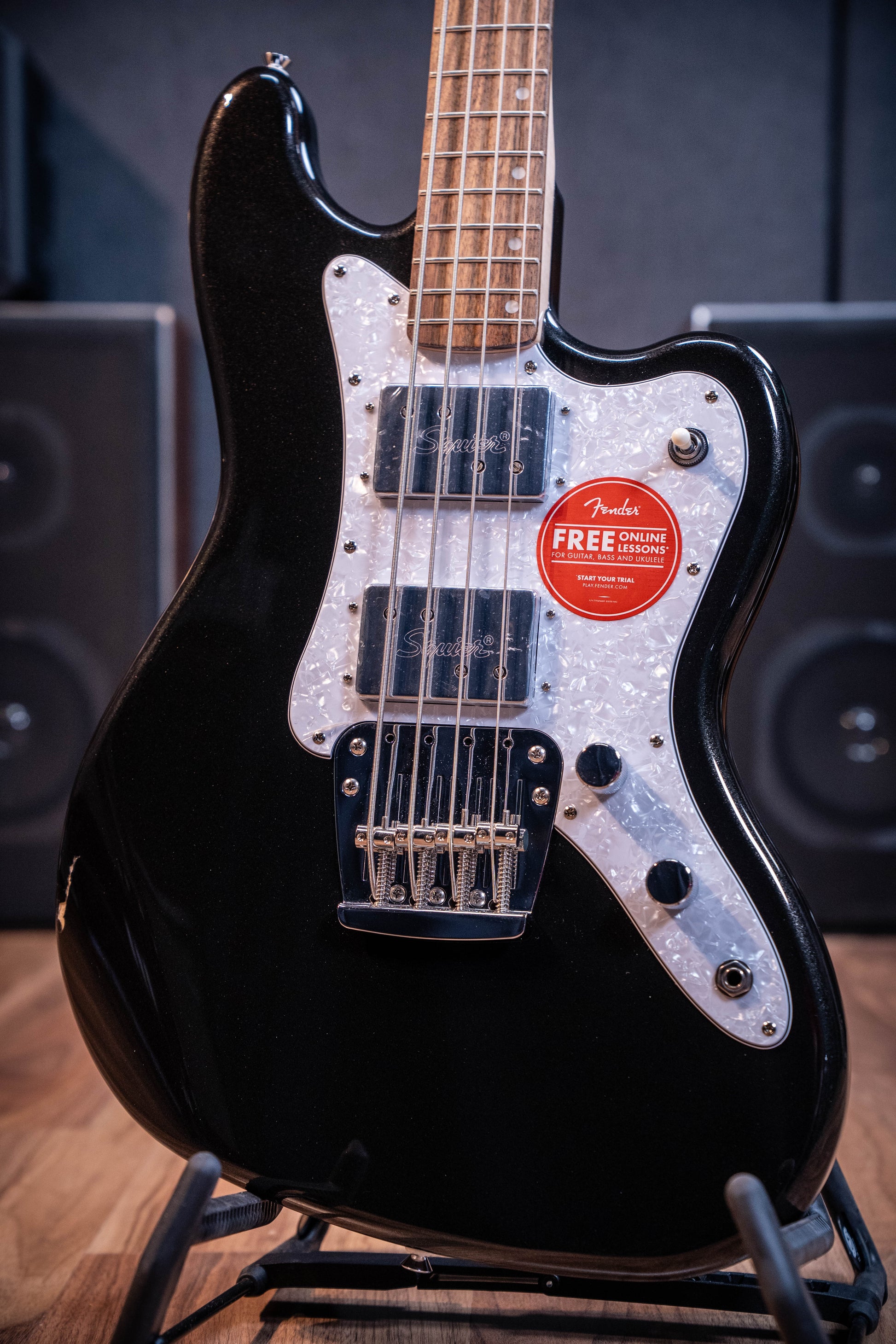 Squier Paranormal Rascal Bass HH - Metallic Black - Open Box / Finish Damaged*