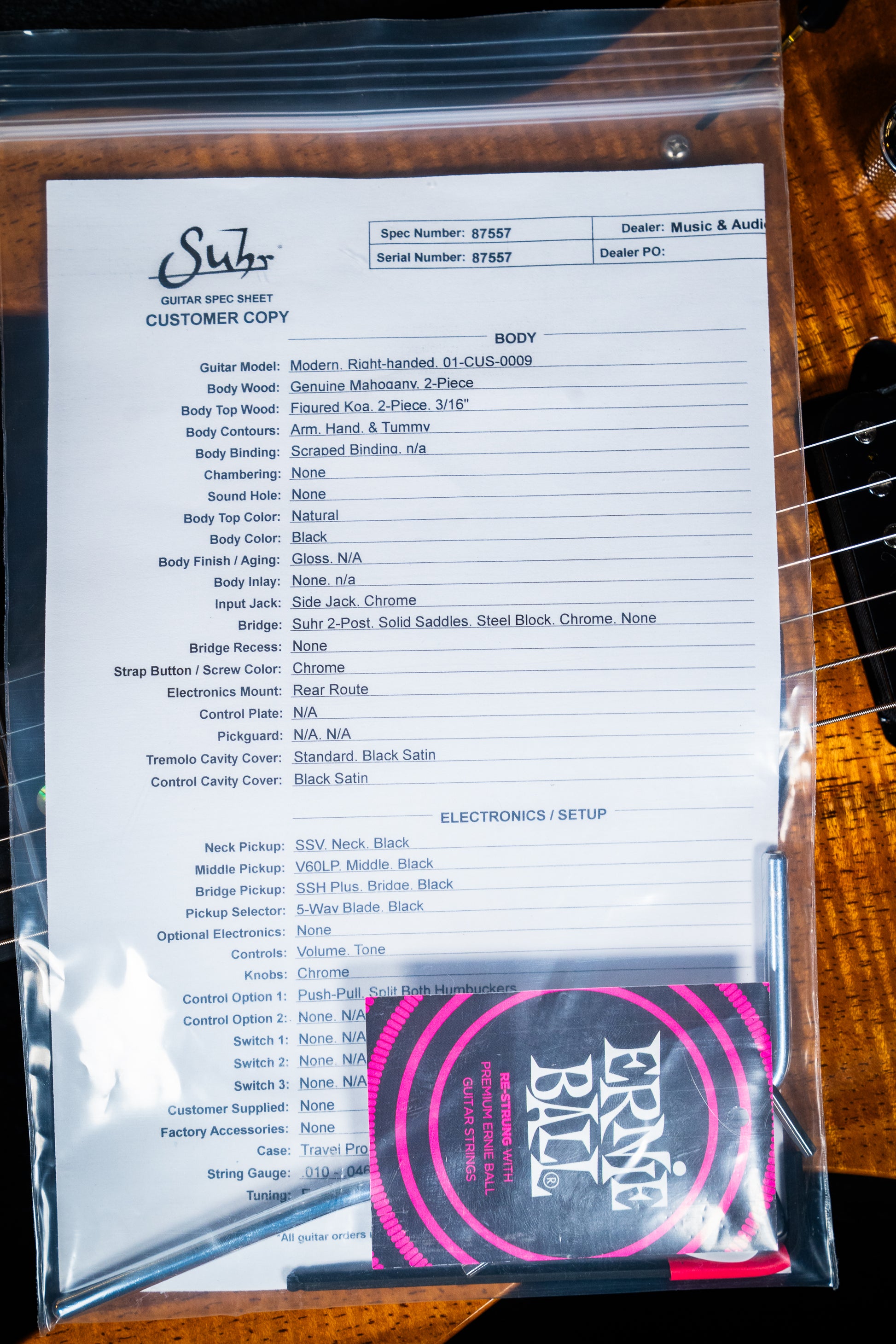 Suhr Custom Modern HSH - Mahogany / Figured Koa Top - Natural (#87557)