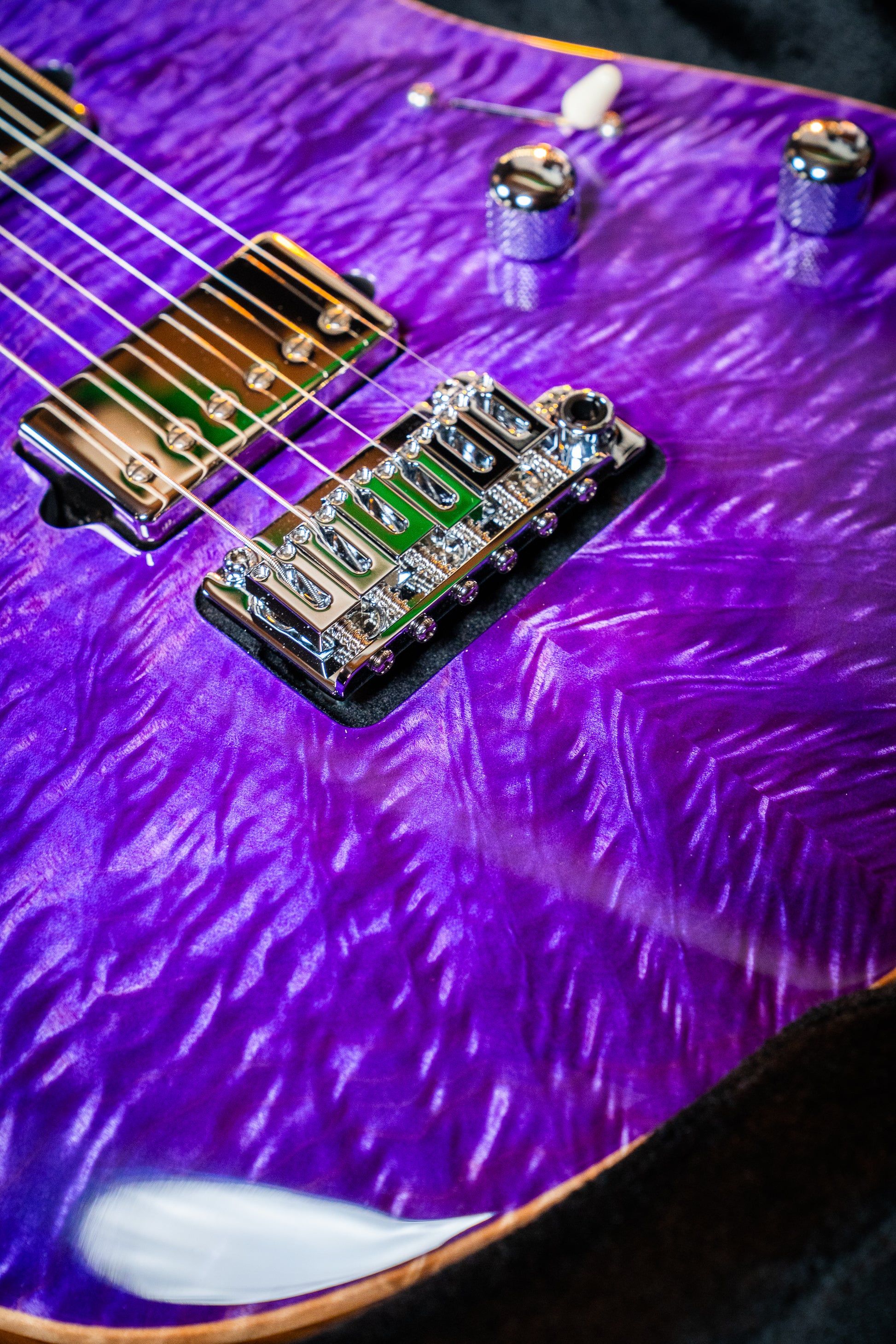 Suhr Custom Modern HH - Roasted Swamp Ash / Curly Maple Top - Trans Purple (#87559)
