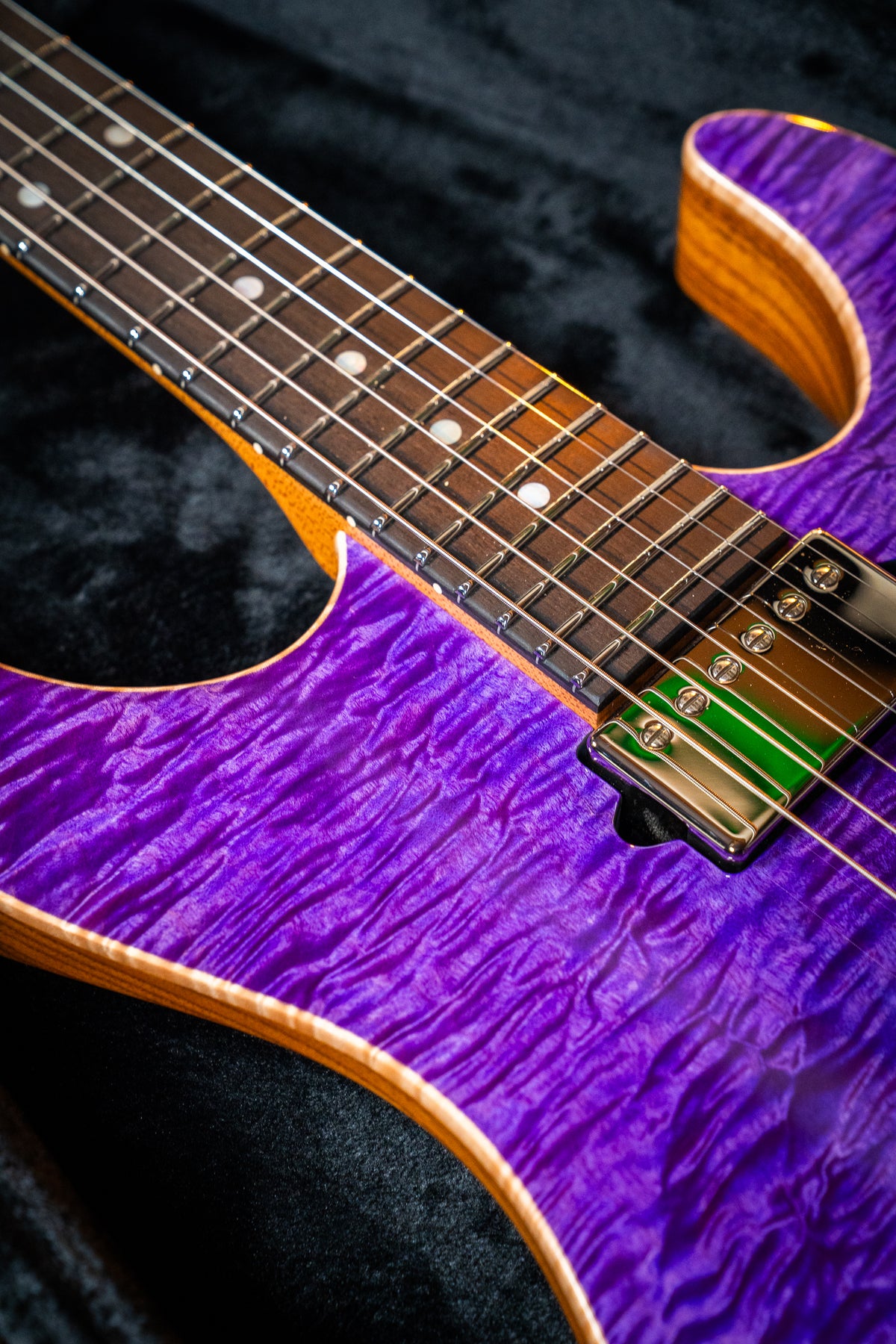 Suhr Custom Modern HH - Roasted Swamp Ash / Curly Maple Top - Trans Purple (#87559)