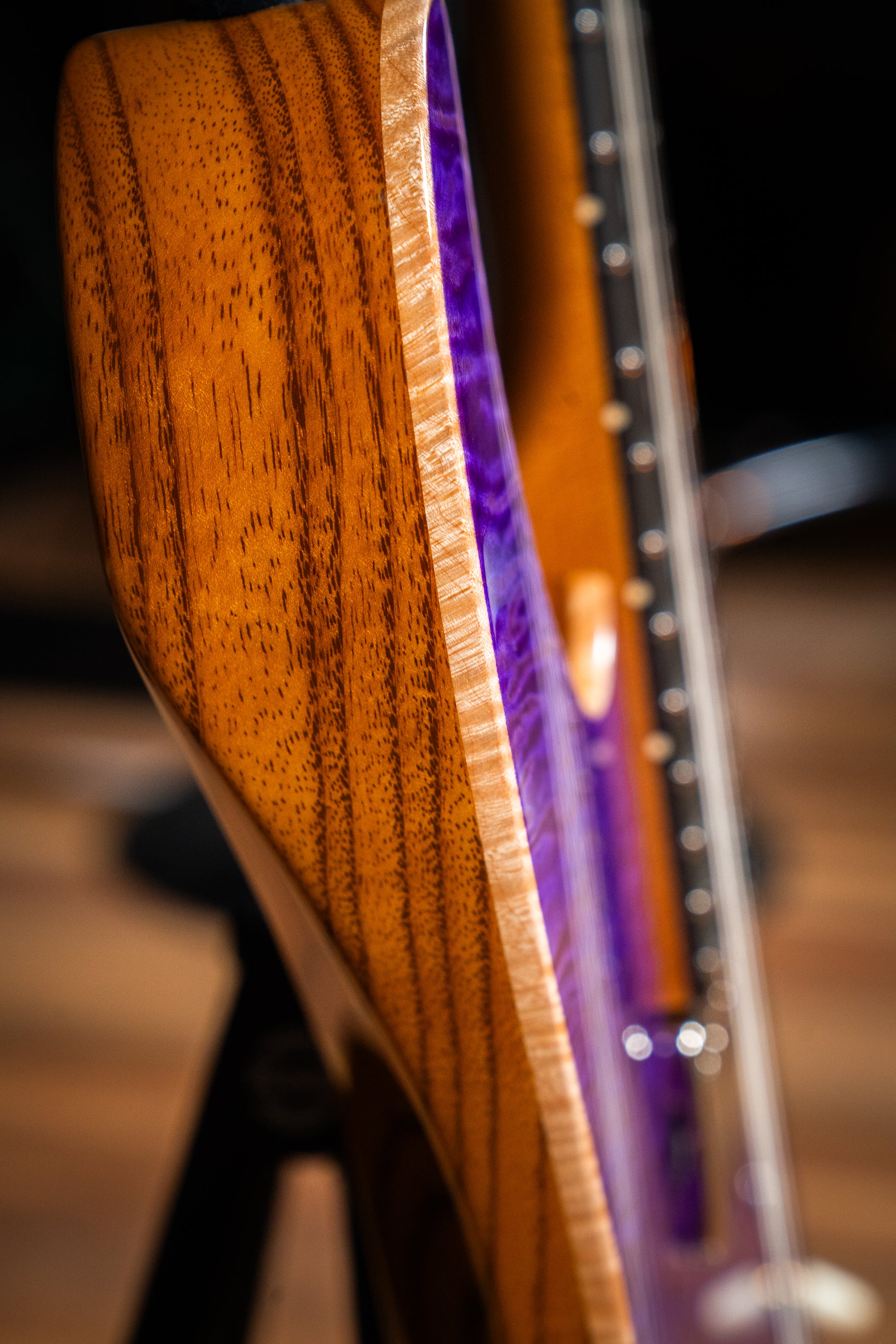 Suhr Custom Modern HH - Roasted Swamp Ash / Curly Maple Top - Trans Purple (#87559)