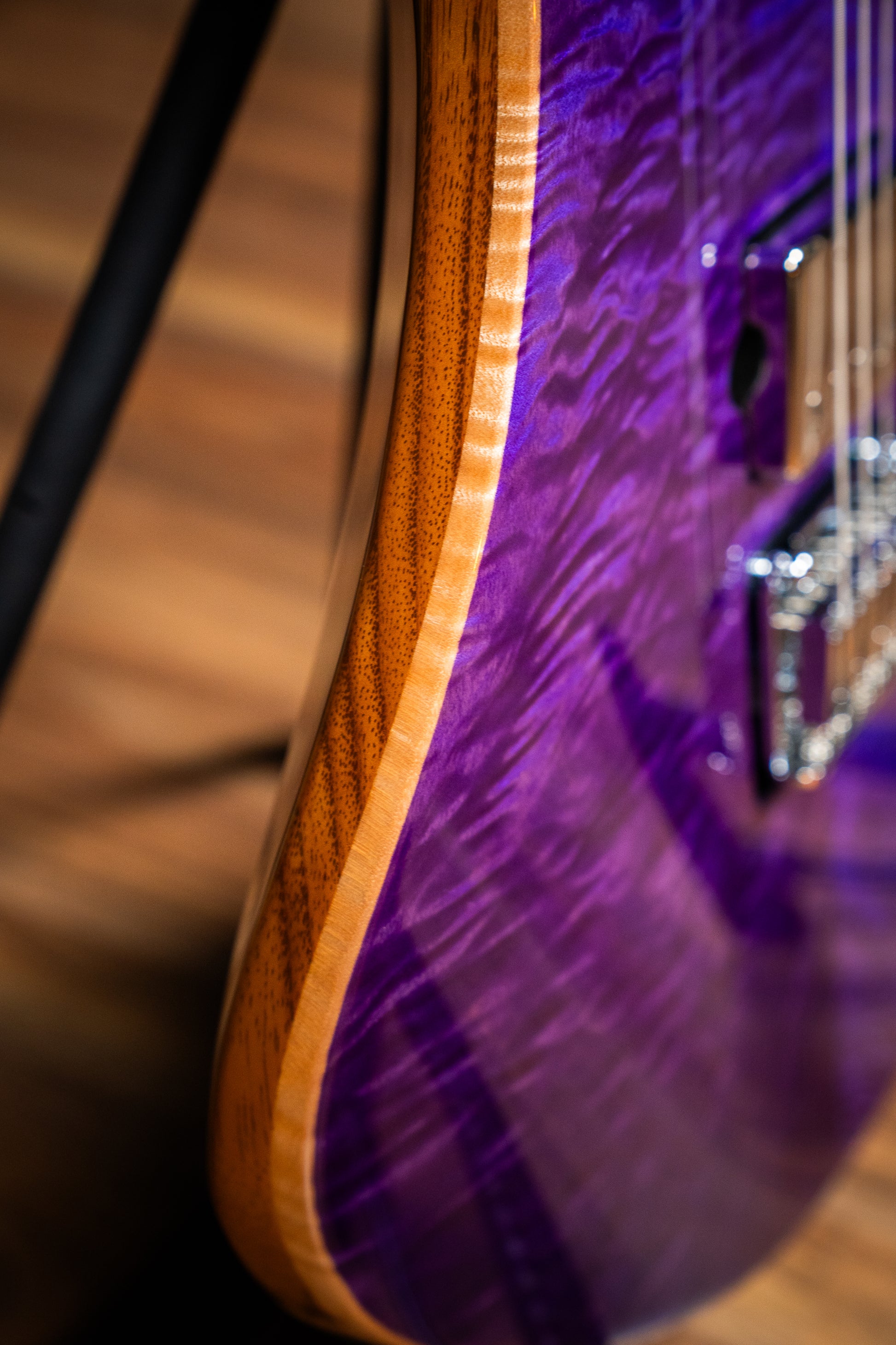 Suhr Custom Modern HH - Roasted Swamp Ash / Curly Maple Top - Trans Purple (#87559)